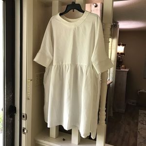MIMU Maxi bright White Smock US Size S